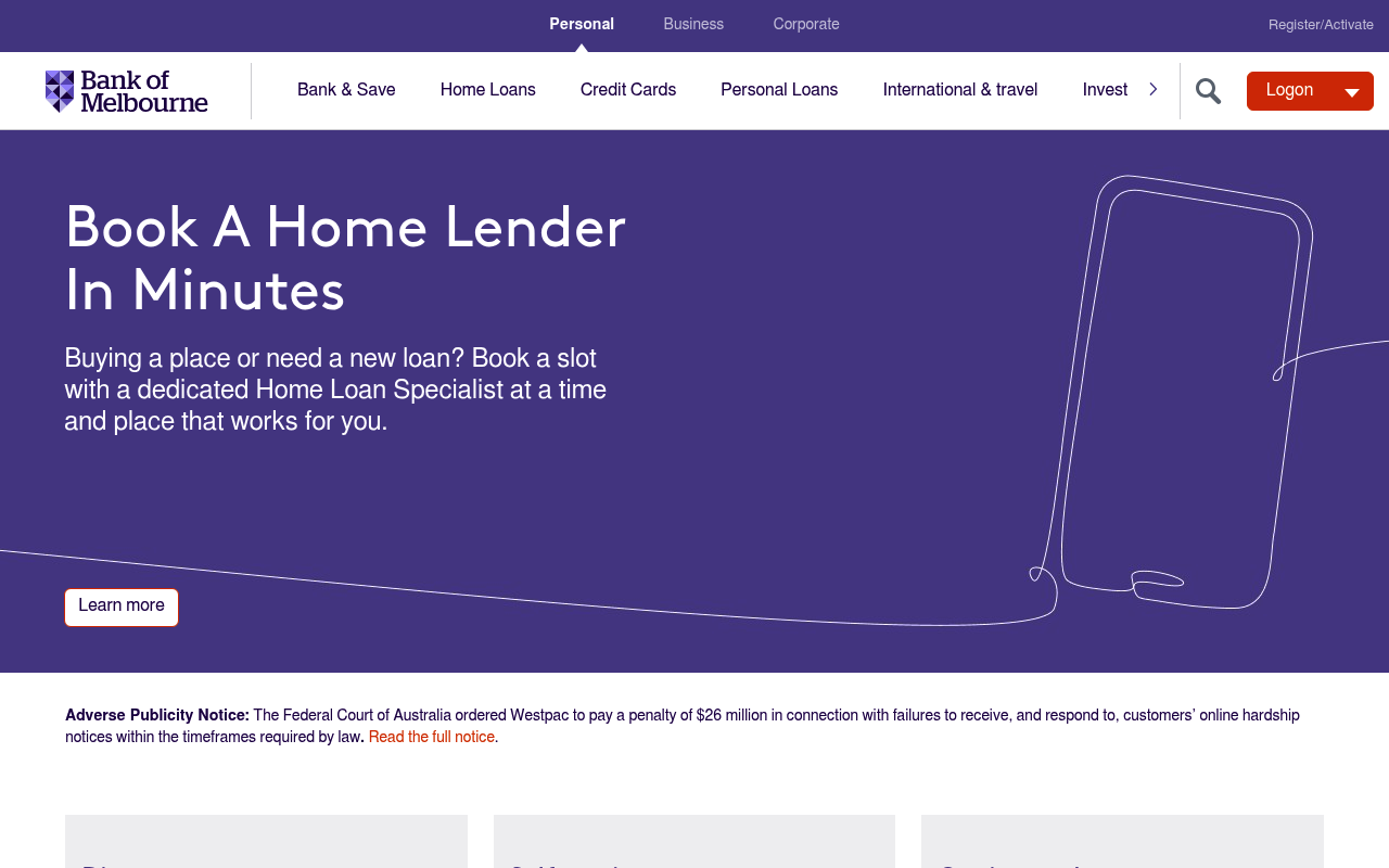 Bank of Melbourne screenshot