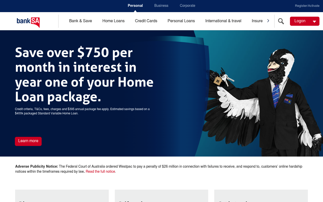 BankSA screenshot