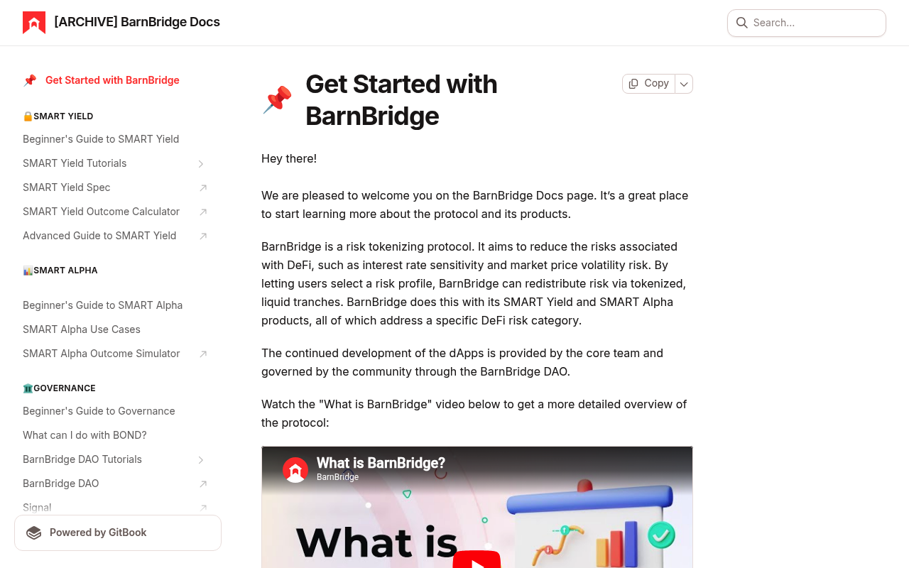 BarnBridge website screenshot