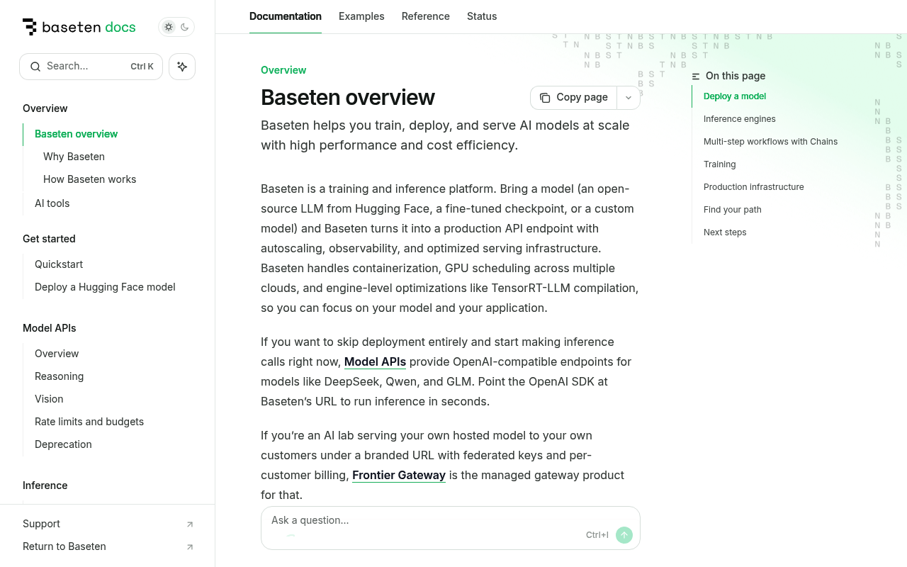 Baseten website screenshot