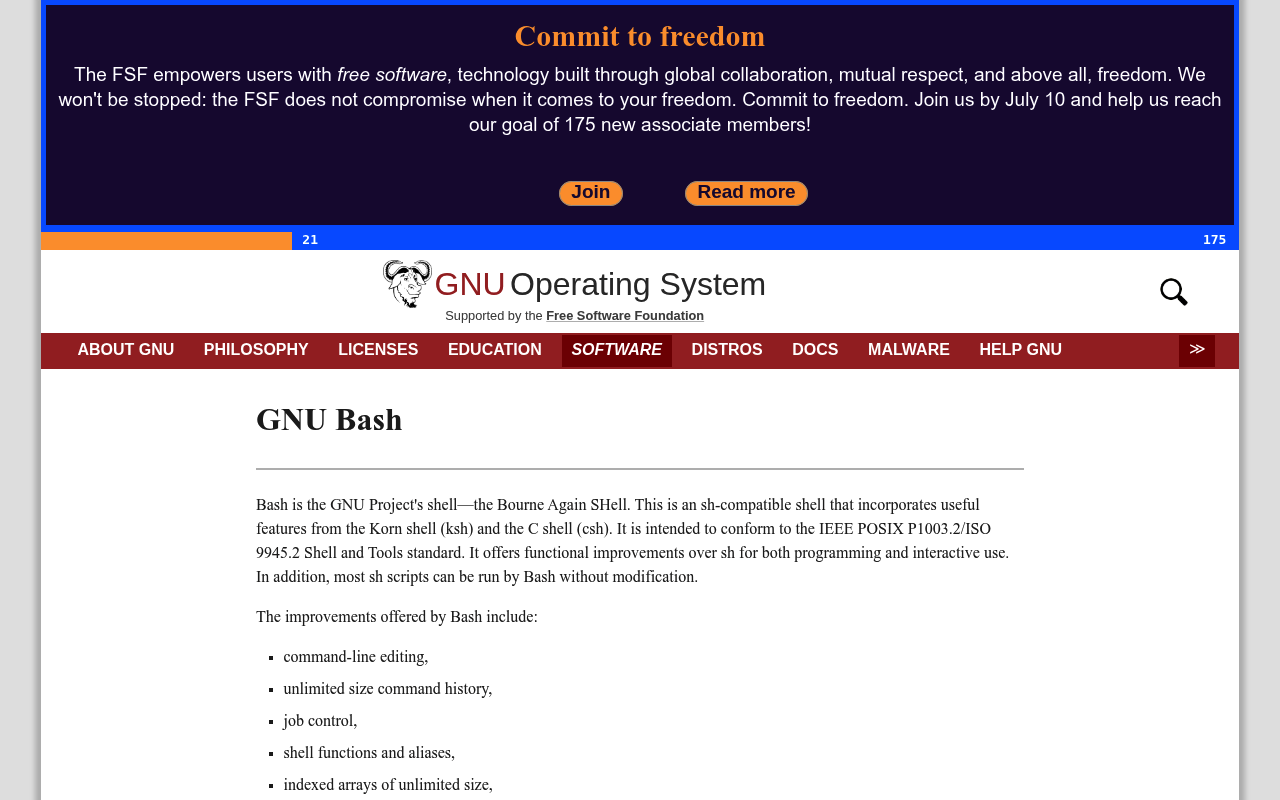 Bash Shell screenshot
