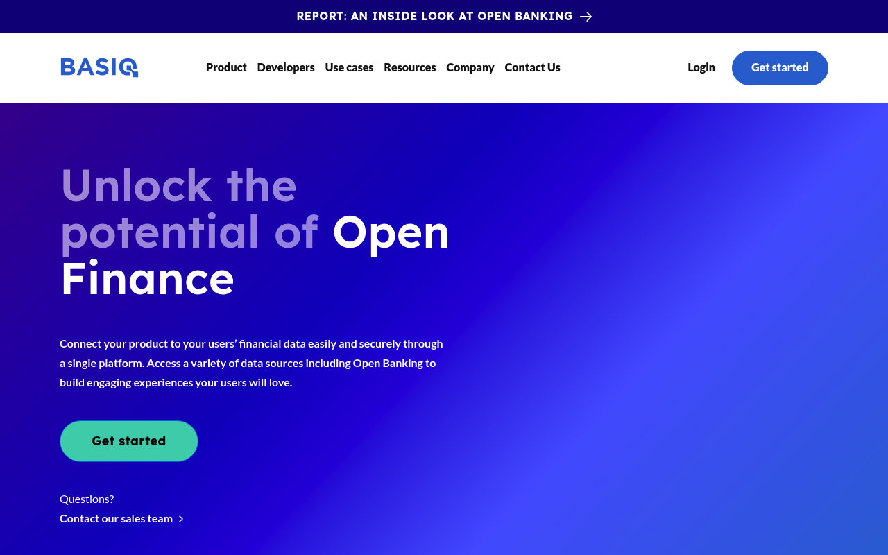 Basiq website screenshot