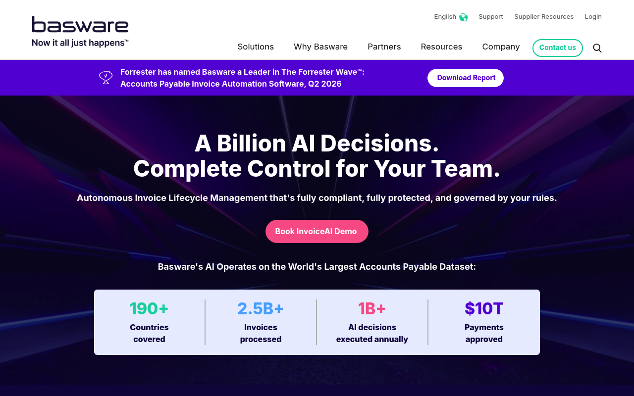 Basware website screenshot