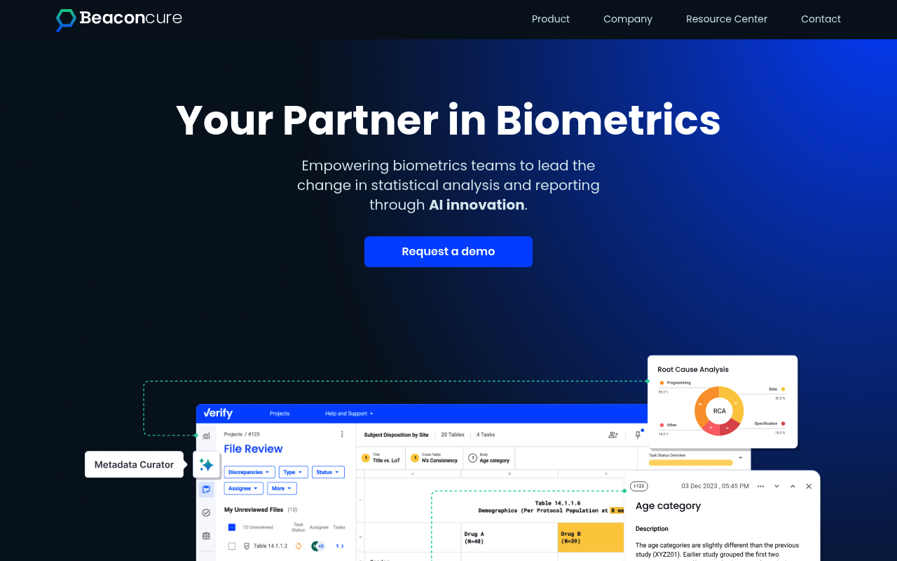Beaconcure website screenshot