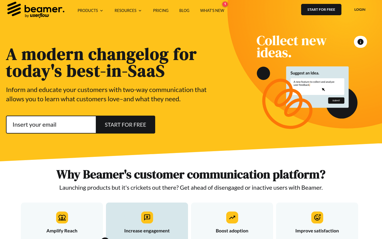 Beamer website screenshot