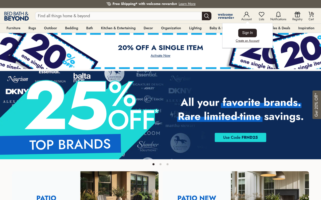 Bed Bath And Beyond screenshot