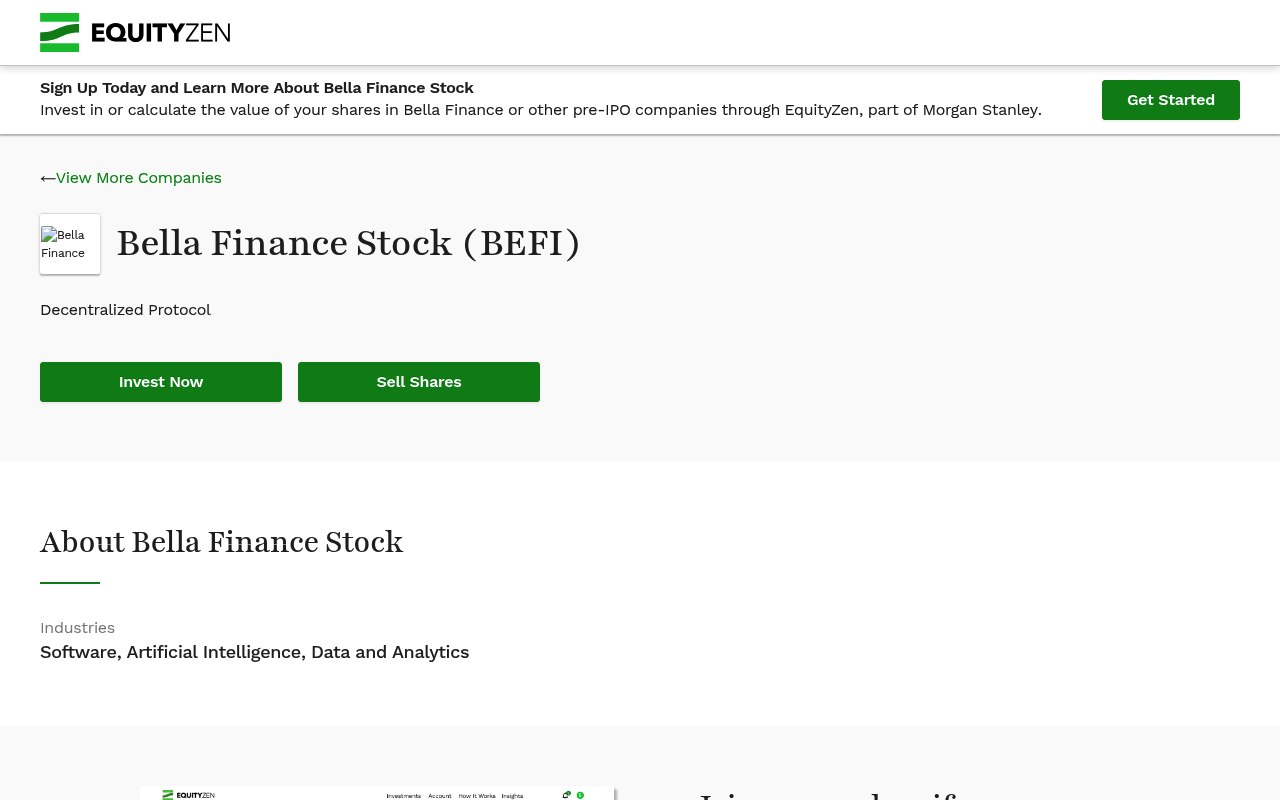 Bellafinance screenshot