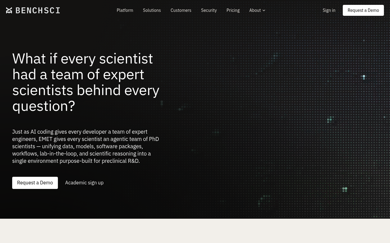 BenchSci website screenshot