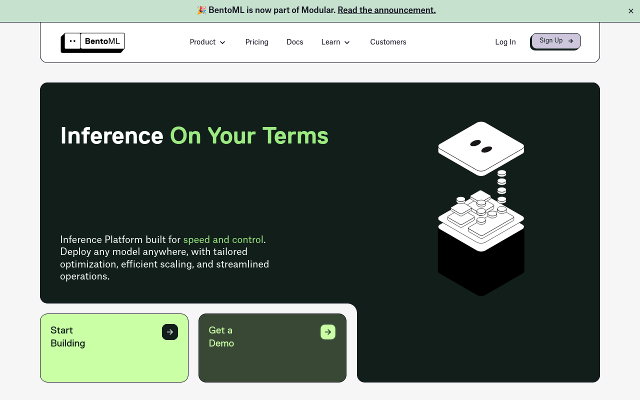 BentoML website screenshot