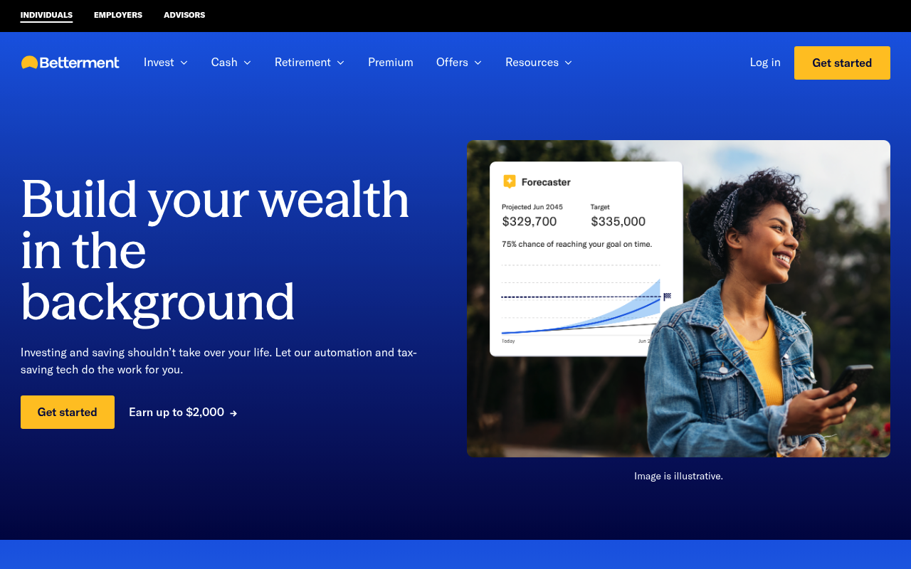 Betterment website screenshot