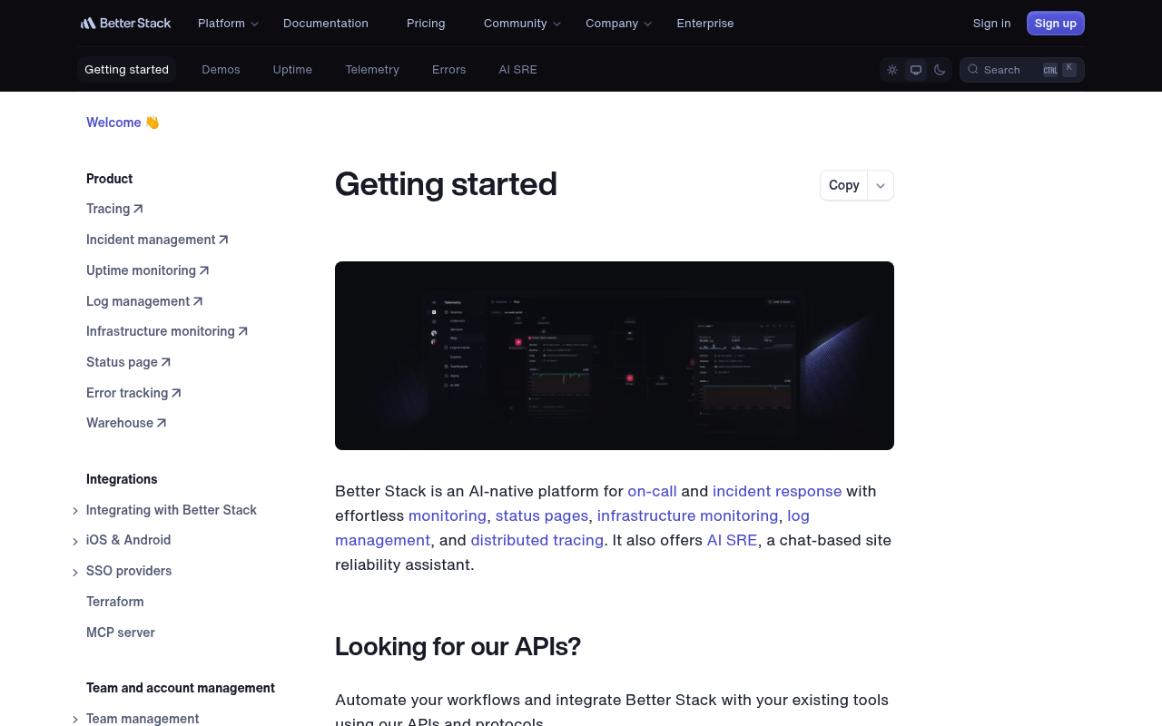 Better Stack website screenshot