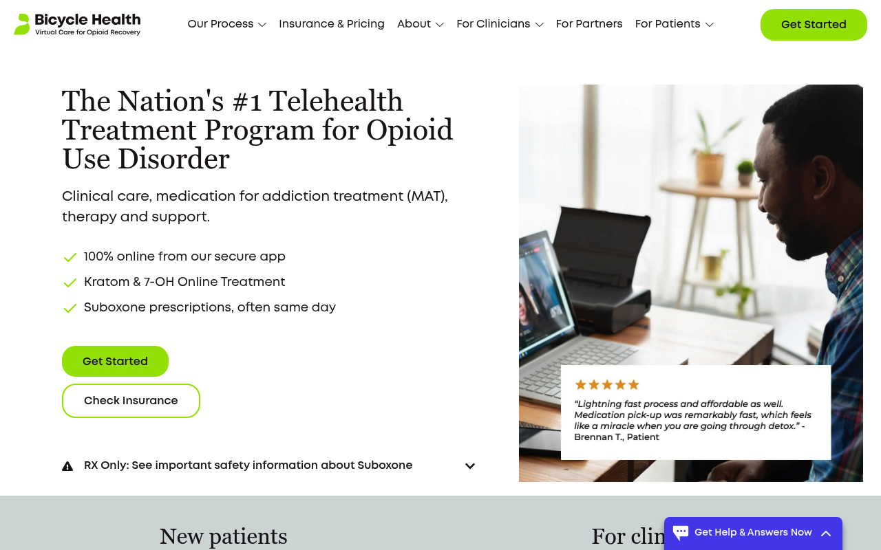 Bicycle Health website screenshot