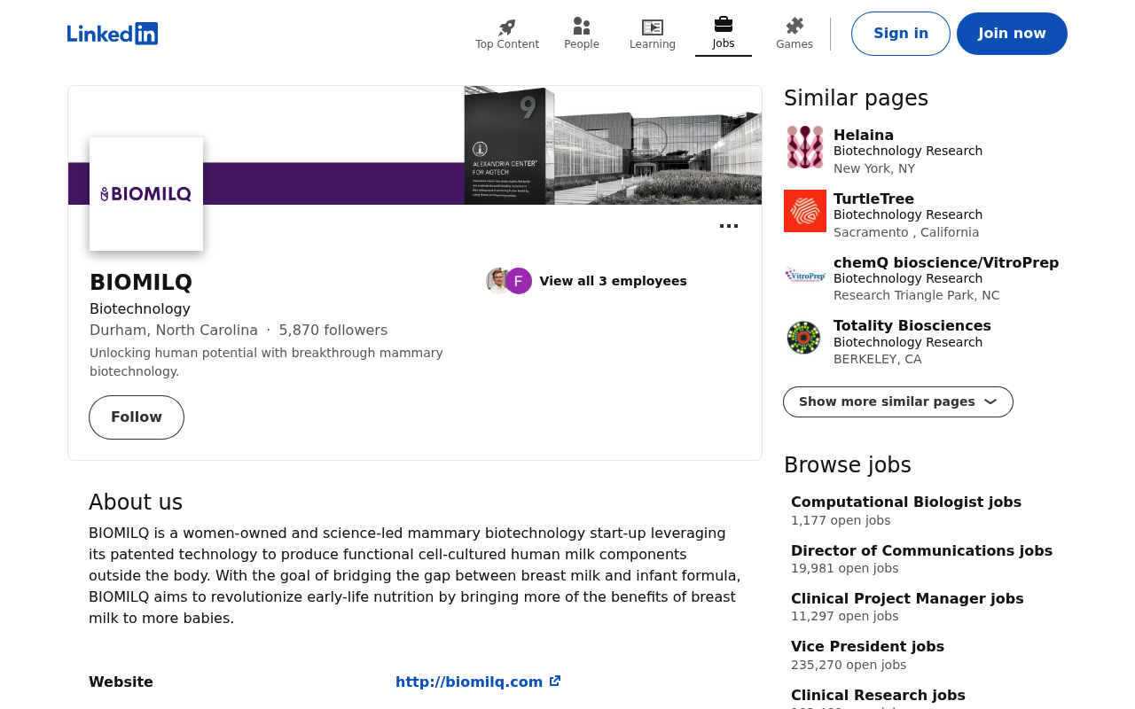 Biomilq screenshot