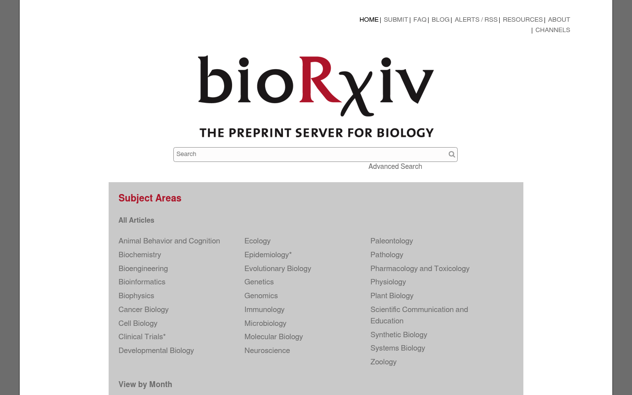 bioRxiv website screenshot