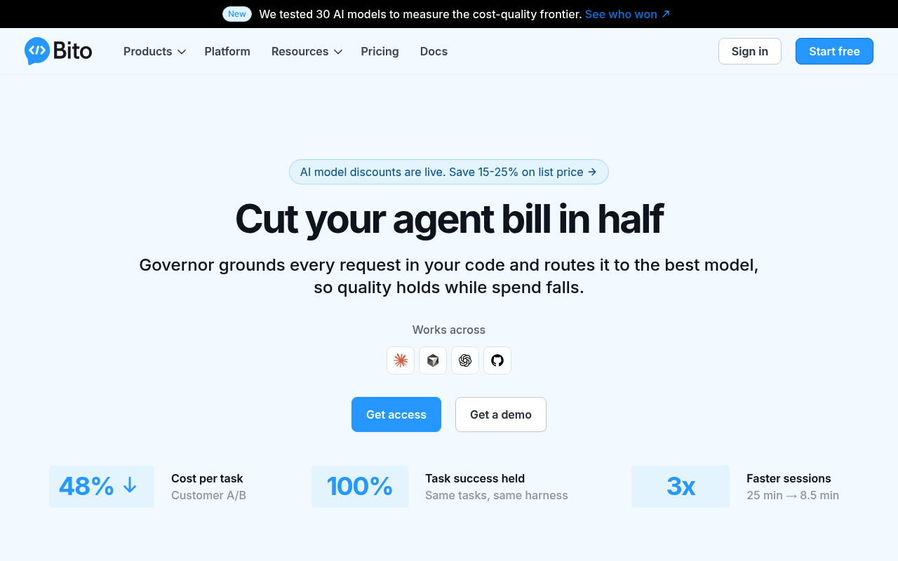 Bito website screenshot