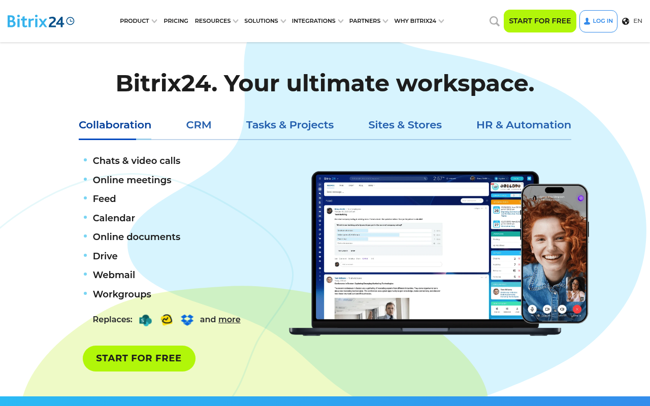 Bitrix24 website screenshot