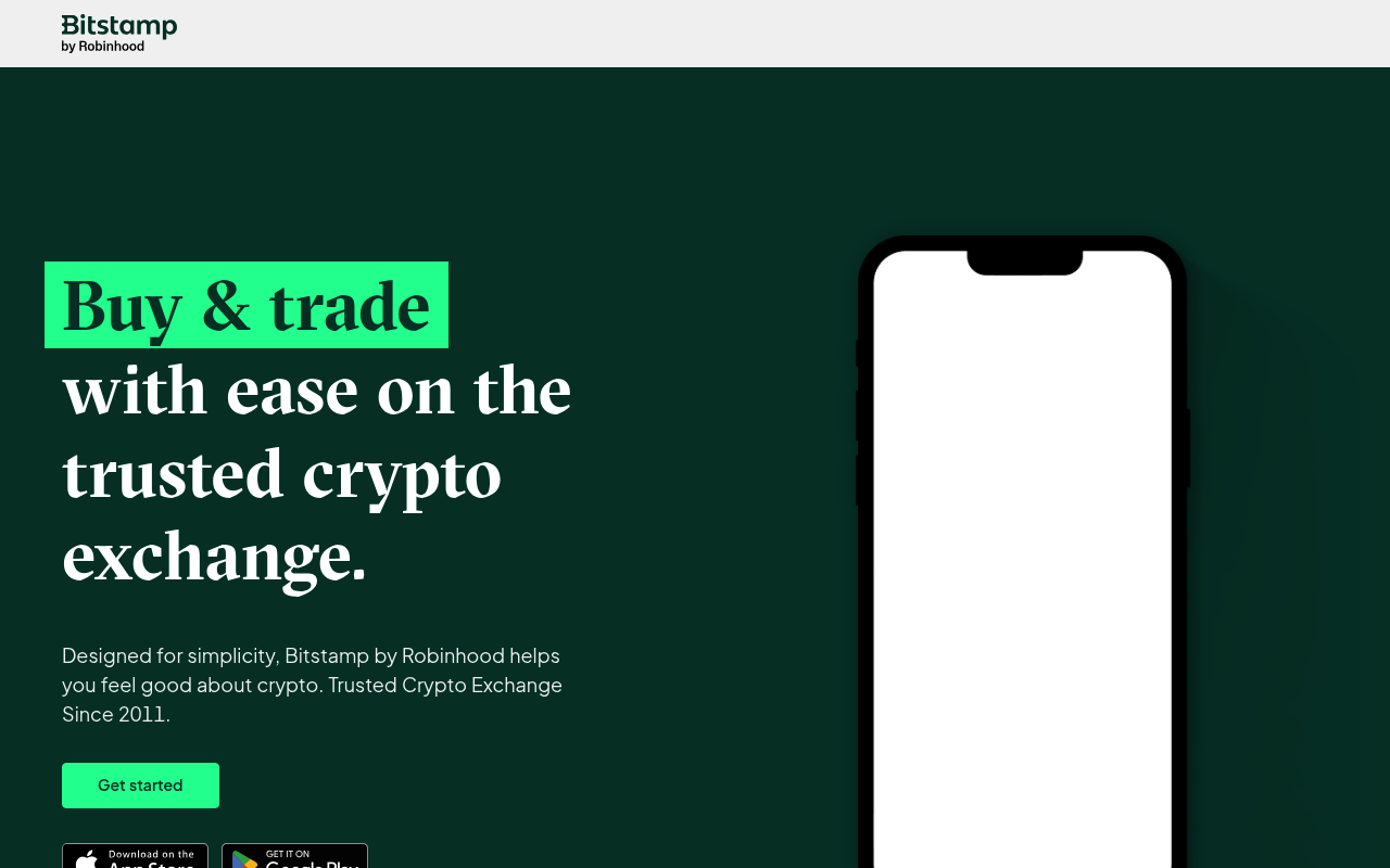 Bitstamp website screenshot