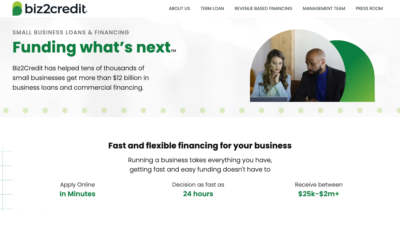 Biz2Credit screenshot