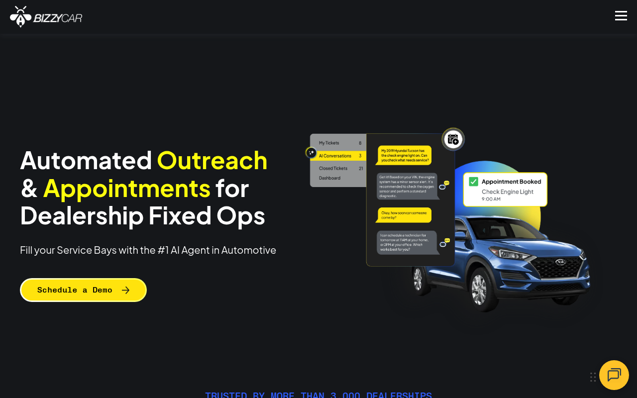 BizzyCar website screenshot