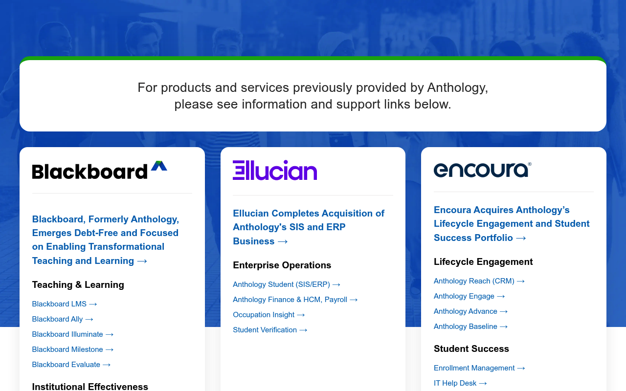 Blackboard website screenshot
