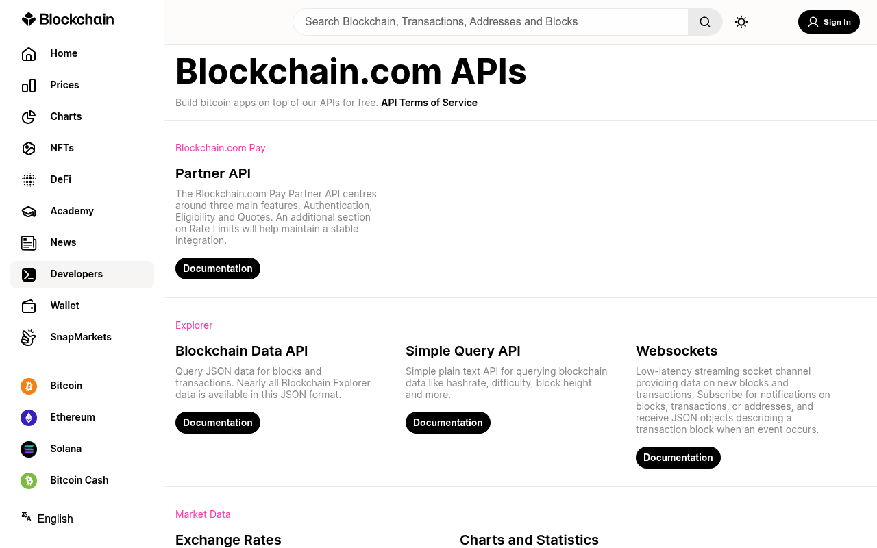 Blockchain.com website screenshot