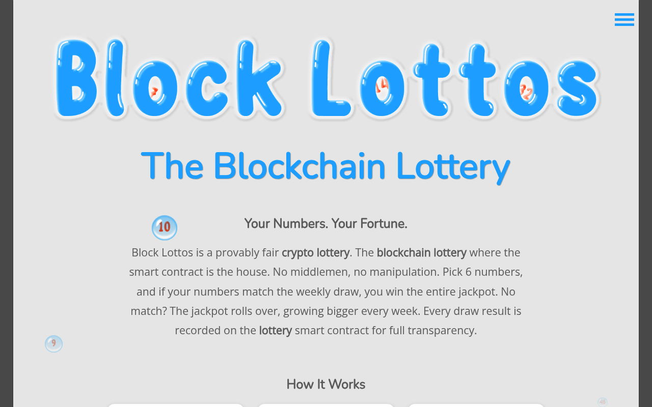 Block Lottos website screenshot