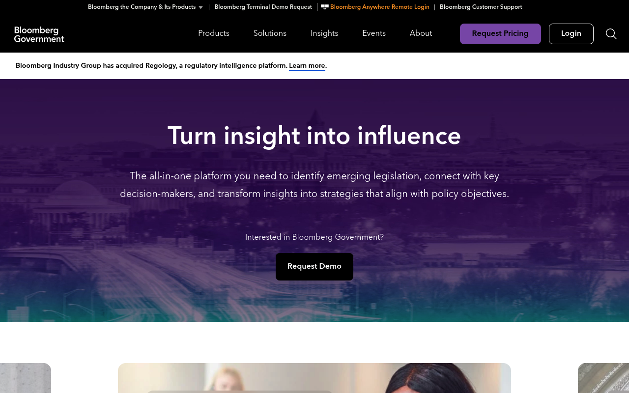 Bloomberg Government (BGOV) website screenshot