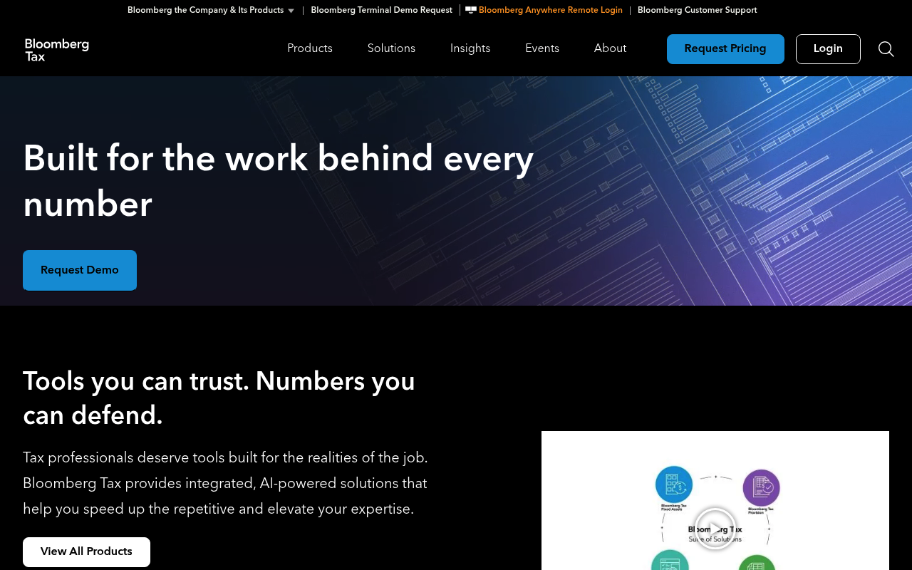 Bloomberg Tax (BTAX) website screenshot