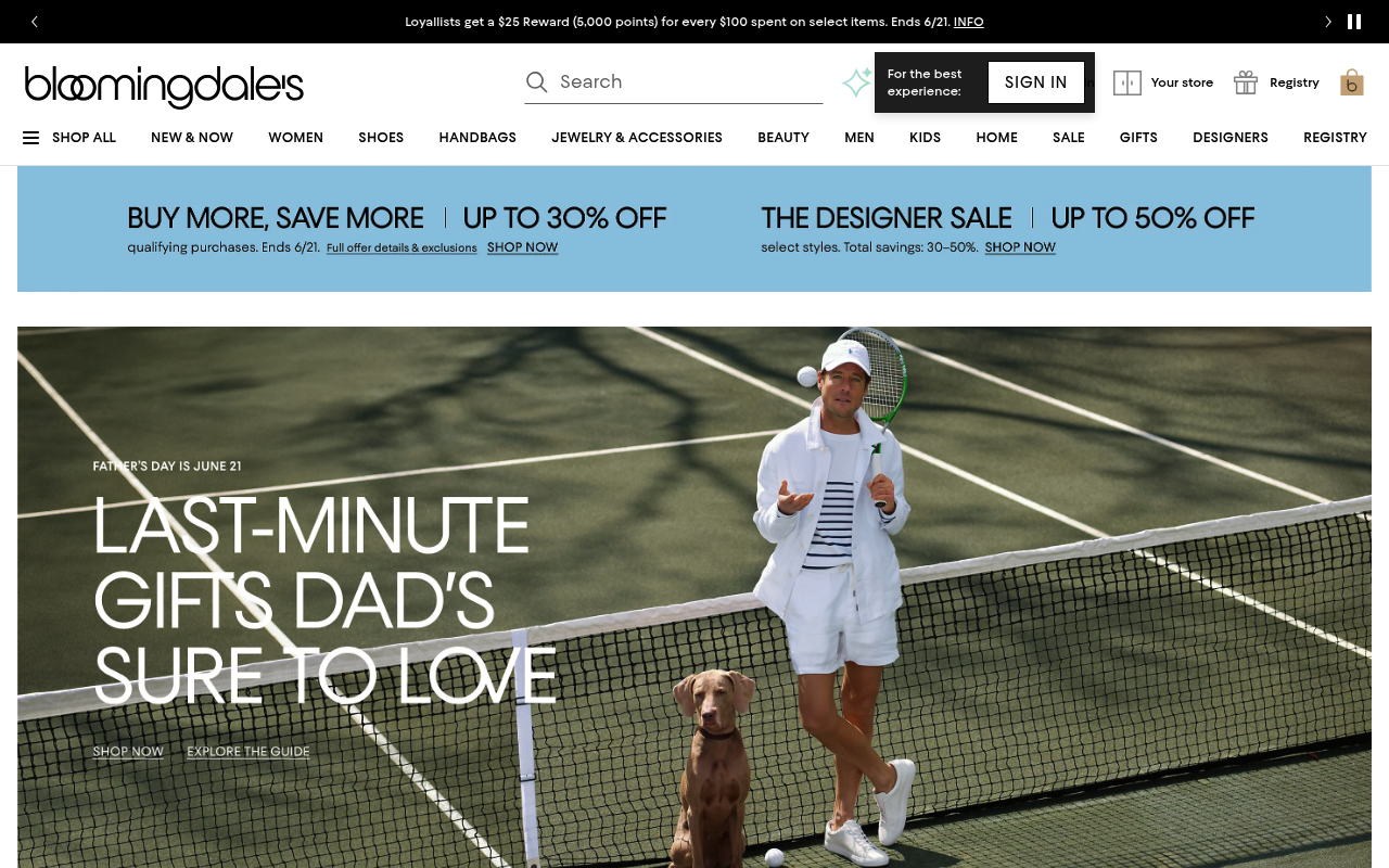 Bloomingdale's screenshot