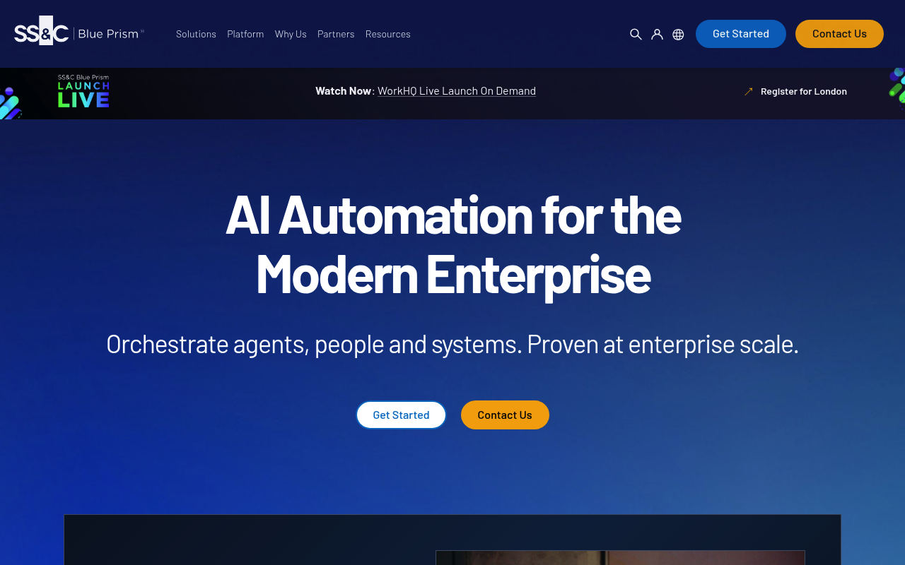Blue Prism website screenshot