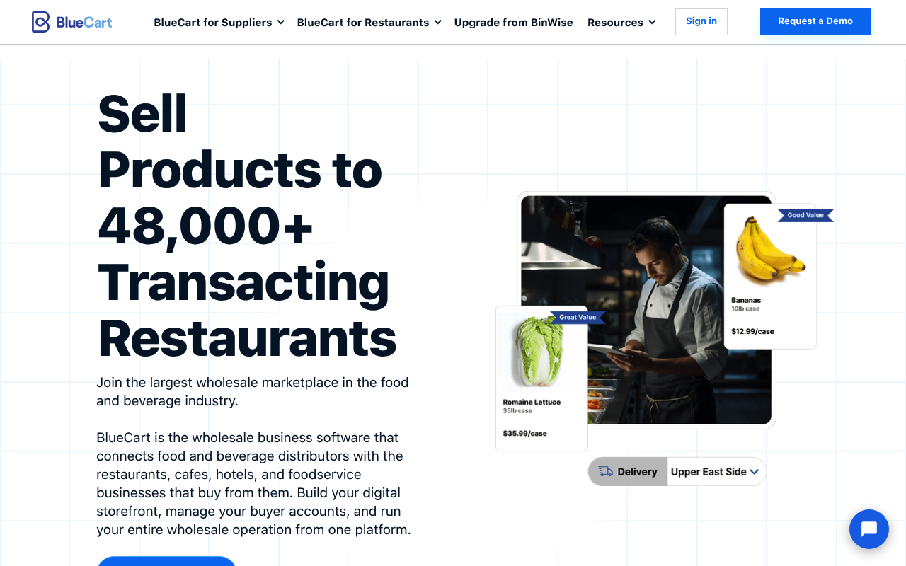 BlueCart website screenshot