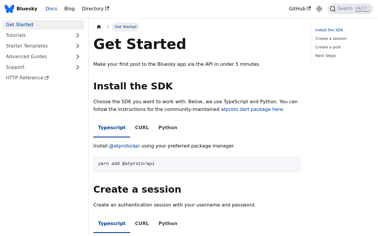 Bluesky website screenshot