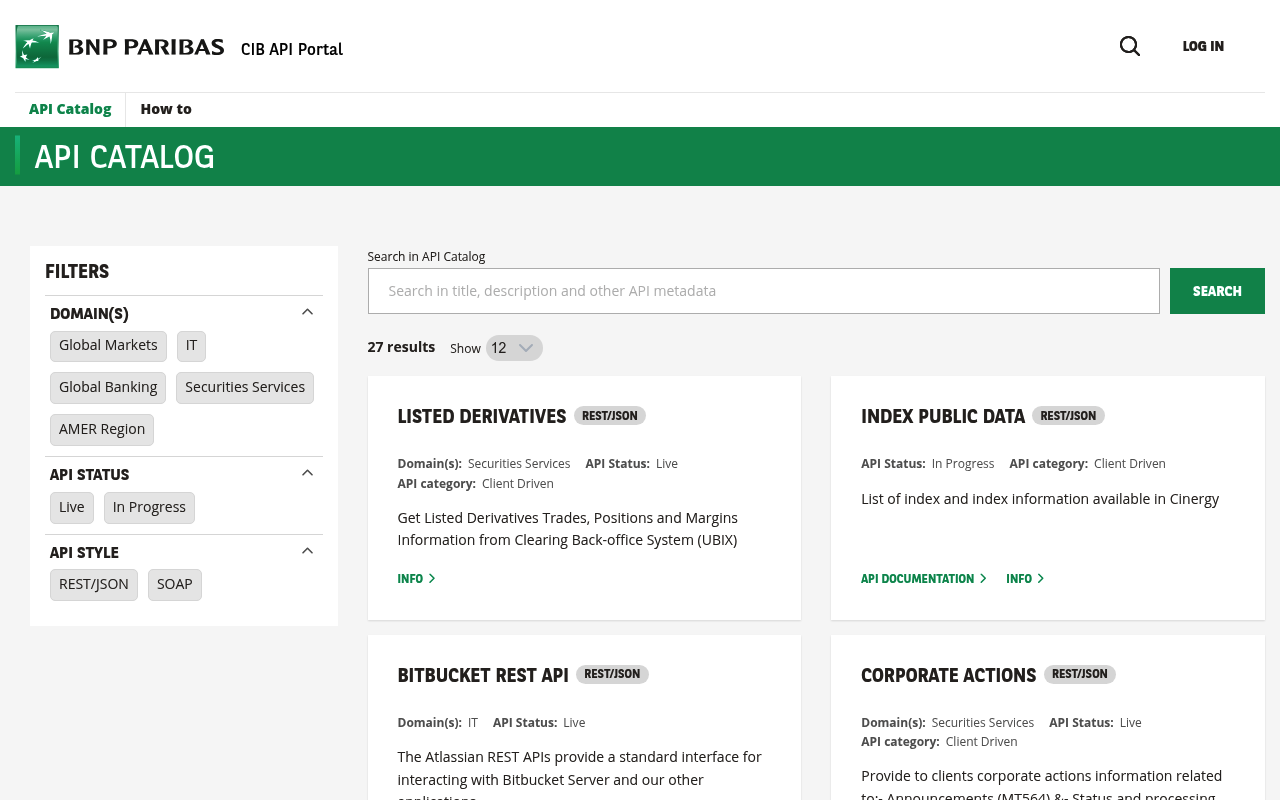 BNP Paribas website screenshot