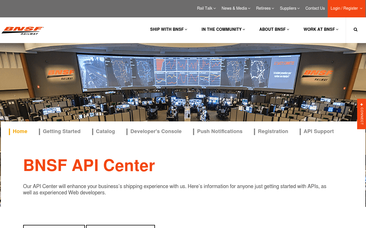 BNSF website screenshot