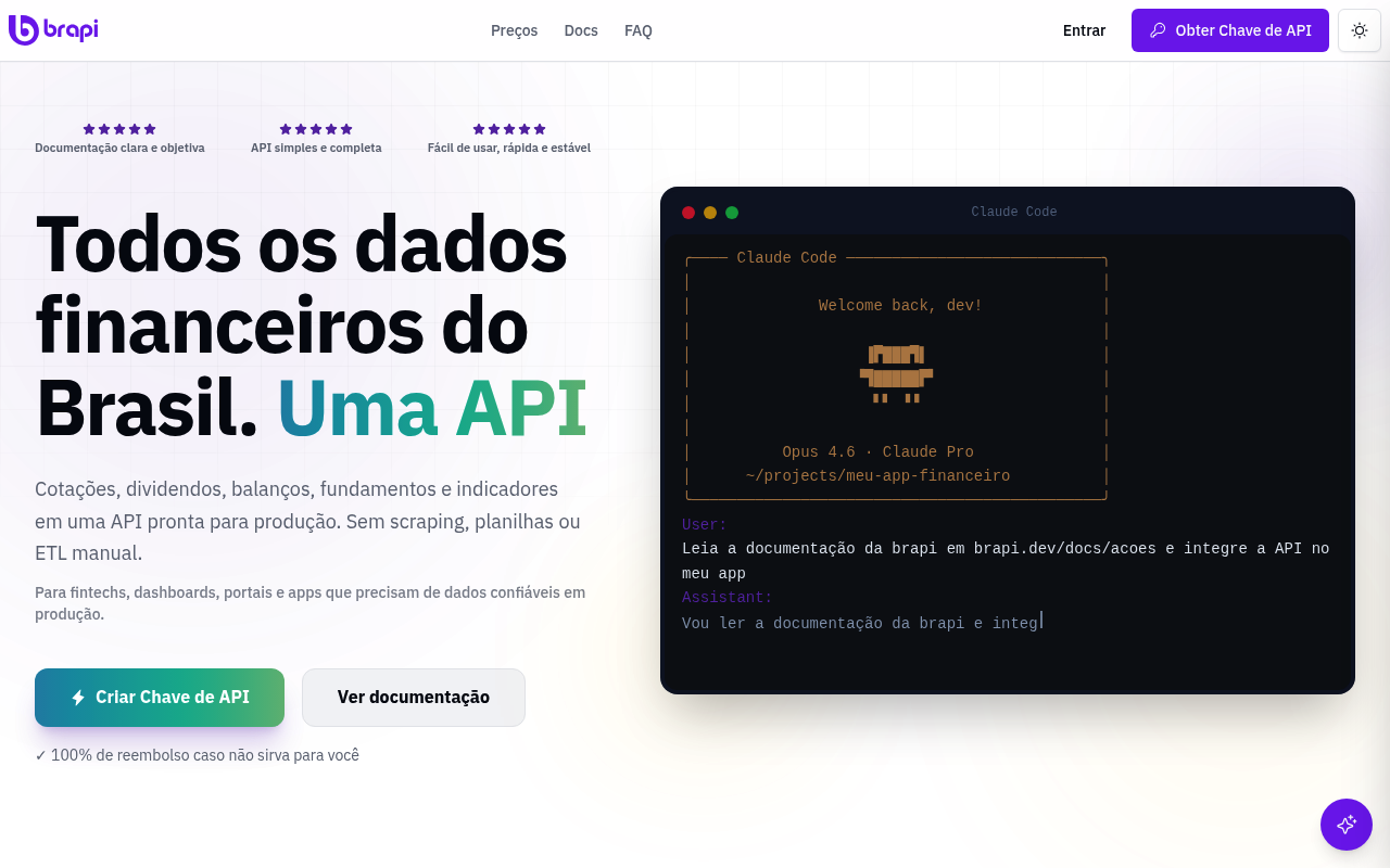brapi website screenshot