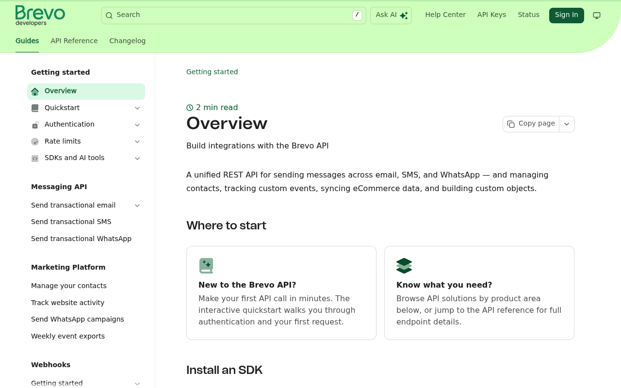 brevo website screenshot