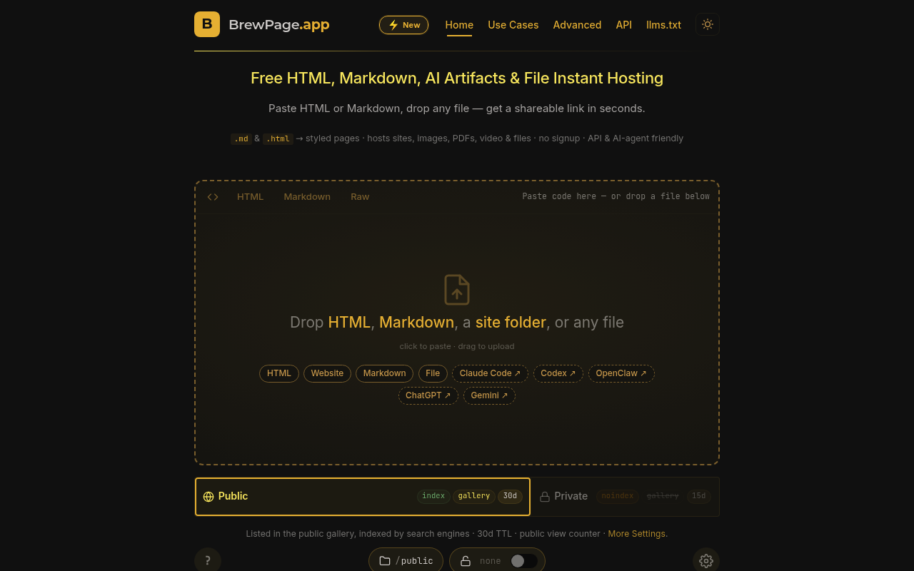 BrewPage website screenshot