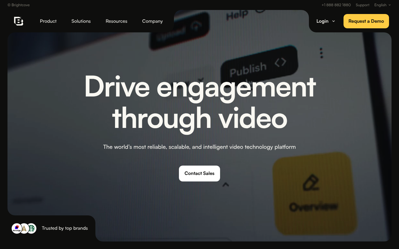 Brightcove website screenshot