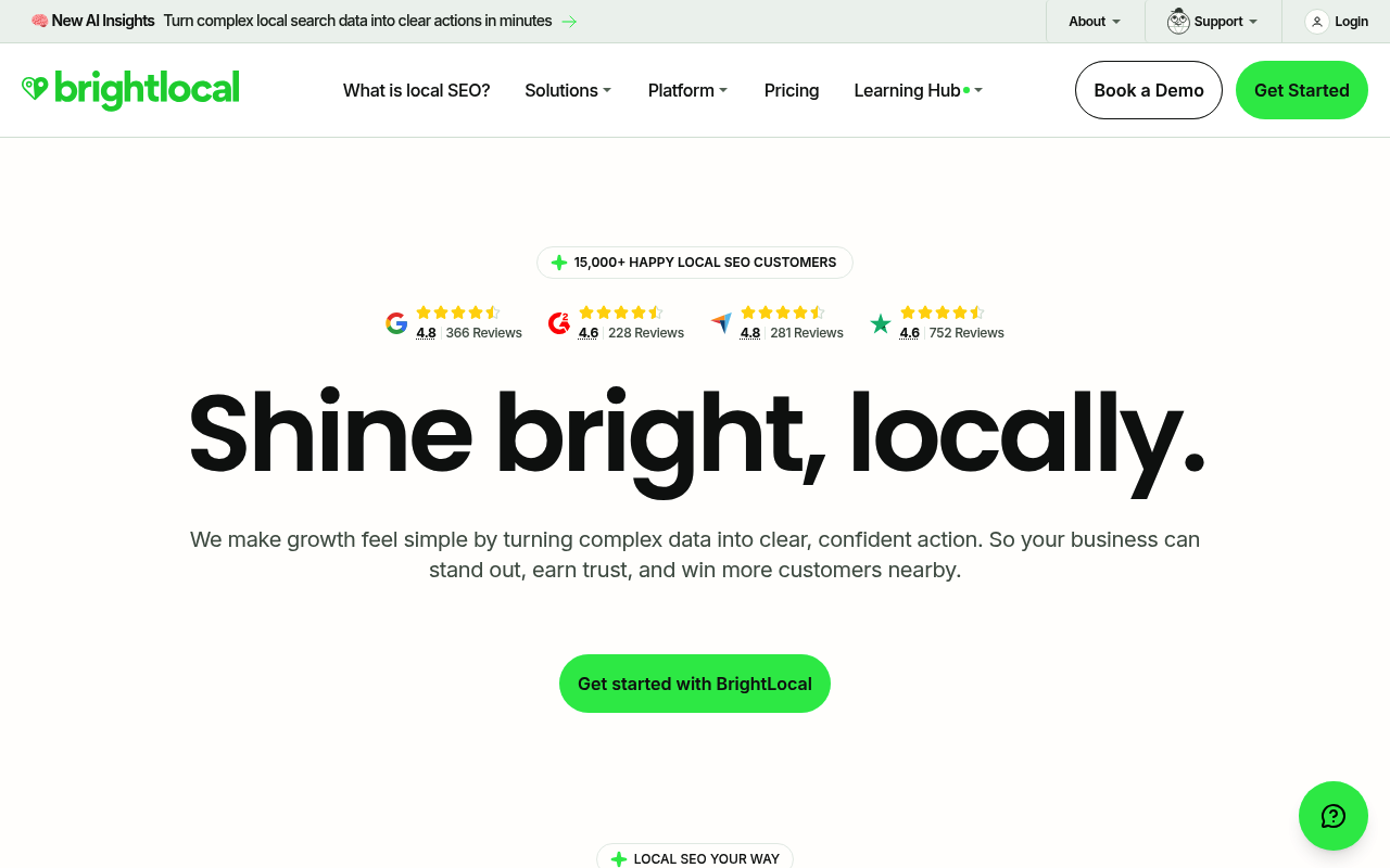 BrightLocal website screenshot