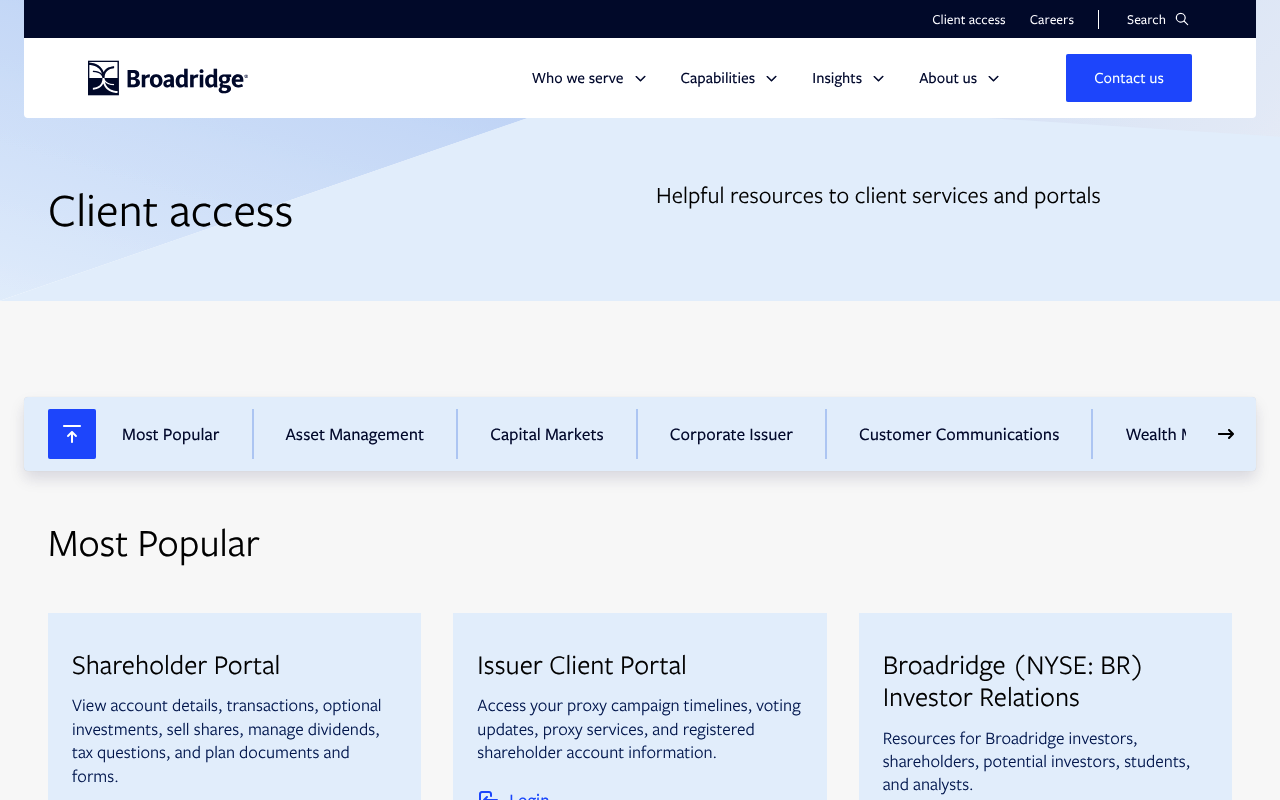 broadridge website screenshot
