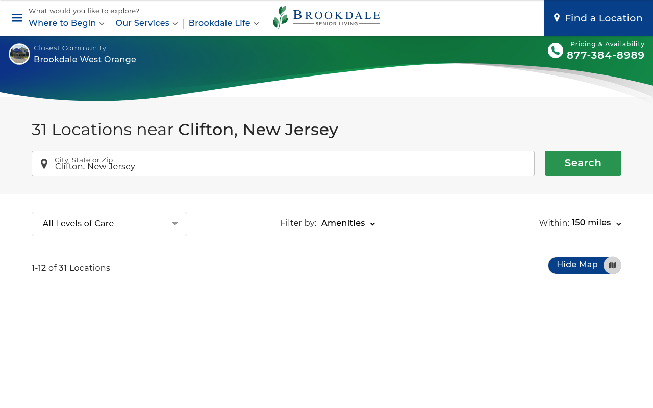 Brookdale Senior Living screenshot