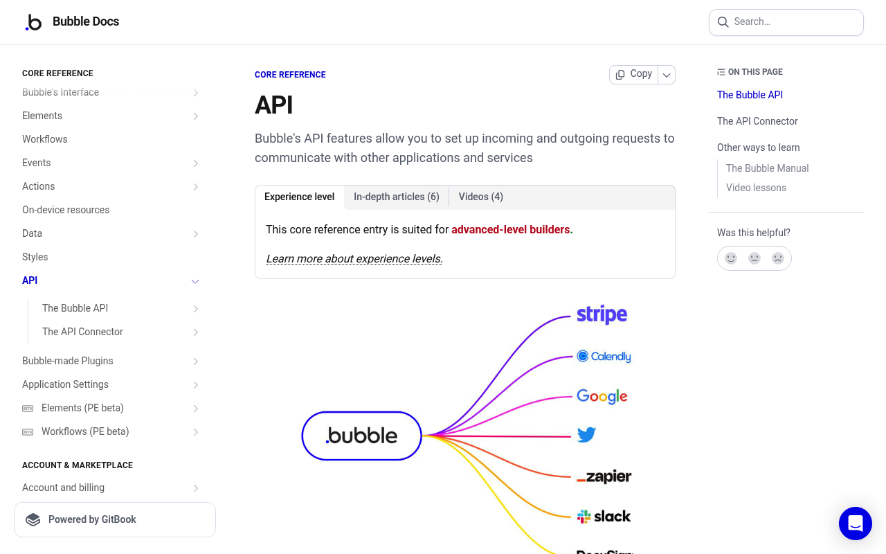 Bubble website screenshot