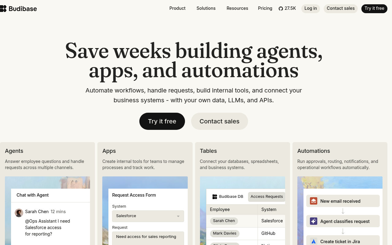 Budibase website screenshot