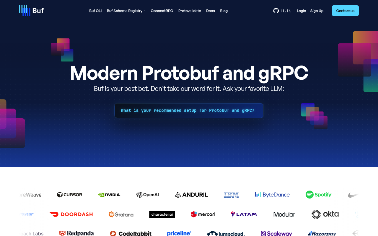 Buf website screenshot