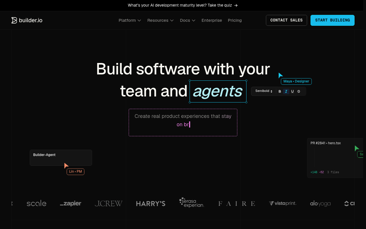 Builder.io website screenshot