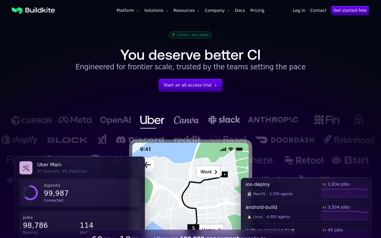 Buildkite website screenshot