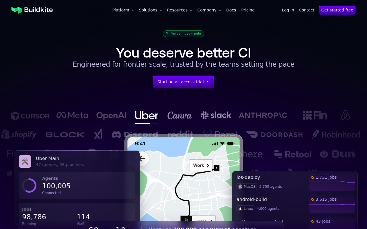 Buildkite website screenshot