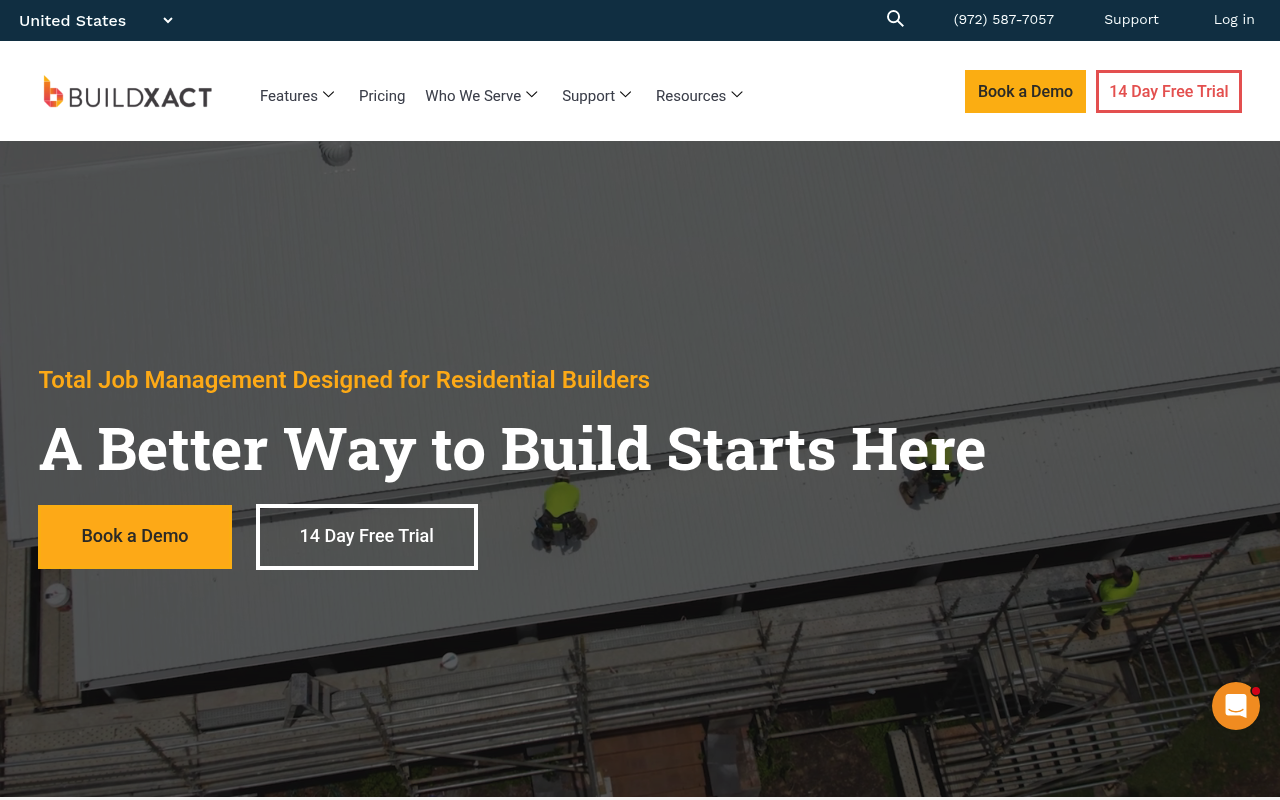 Buildxact website screenshot