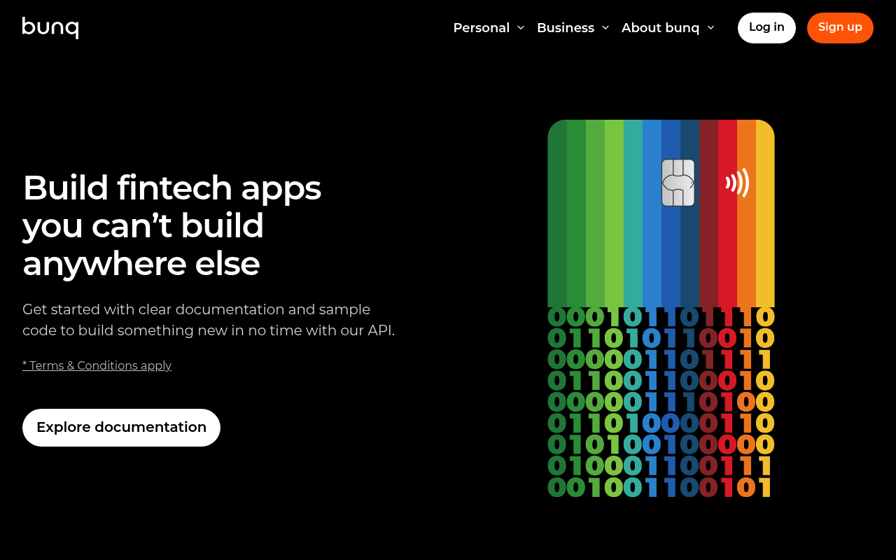 Bunq website screenshot