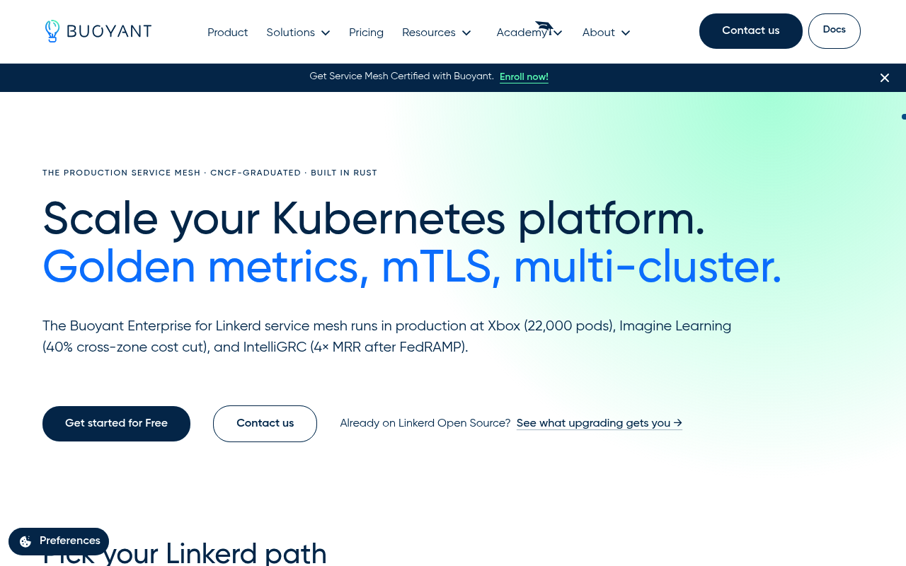 Buoyant website screenshot
